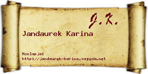 Jandaurek Karina névjegykártya